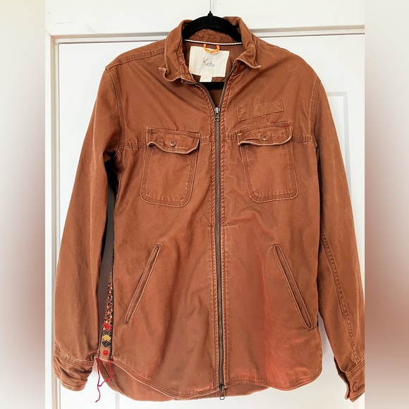 Tan Koto Bomber Jacket with Zip Front - Picture 1 of 5